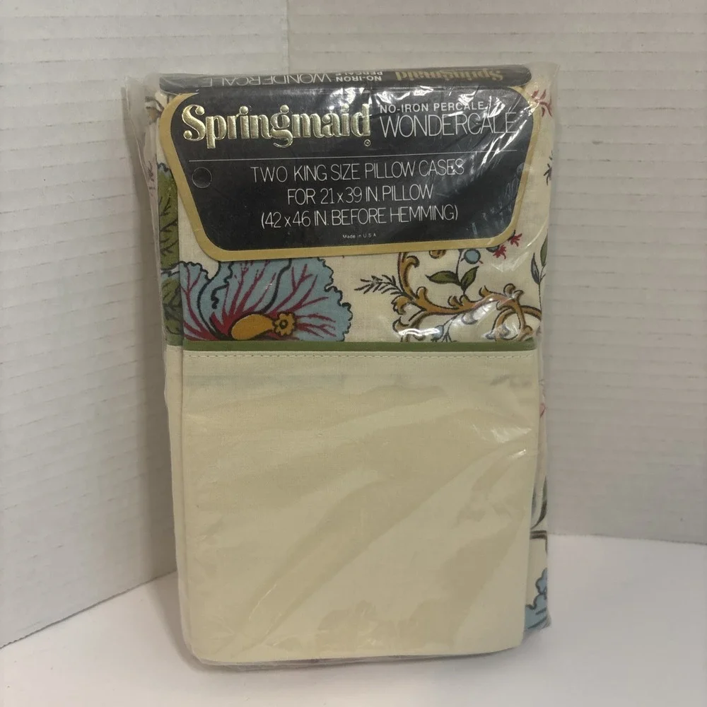 NOS Vintage Springmaid Metropolitan Museum of Art Two King Size Pillowcases USA